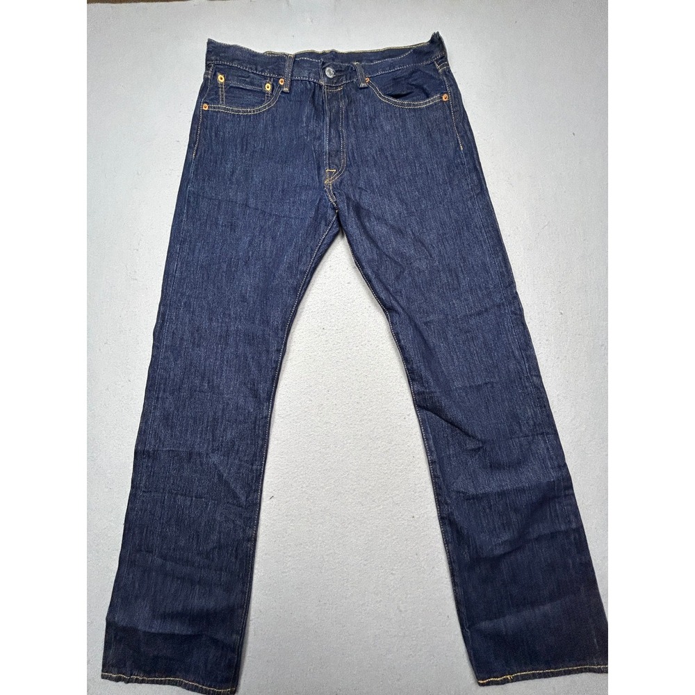 Levi 501 Original Fit Denim Jeans Dark Wash W33 L32 Mens